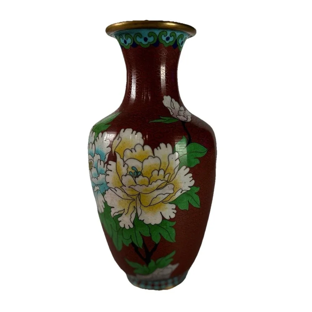 Vintage Chinese Cloisonné Vase 8